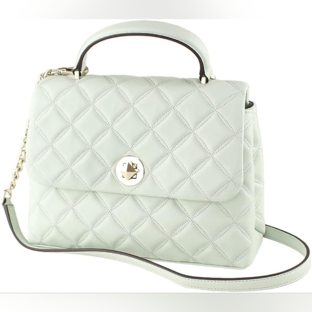 Kate Spade Natalia Medium Flap Crossbody Leather Handbag in Crystal Blue